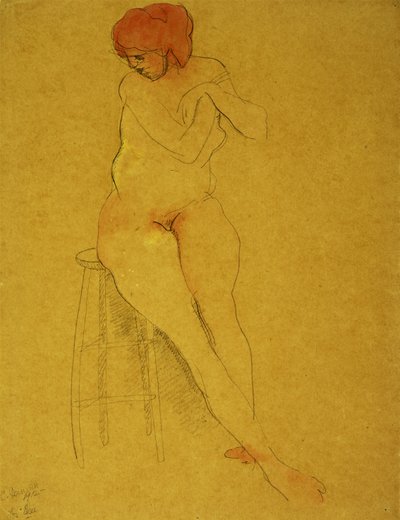 Ülő akt alkotó: Charles Demuth