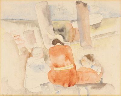 Három alak vázlatokat készít alkotó: Charles Demuth