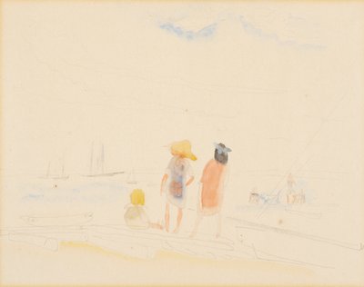 Két nő és gyermek a tengerparton alkotó: Charles Demuth