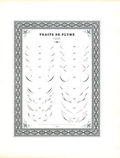 Kalligrafikus sarokdíszek (print) alkotó: Charles Derriey