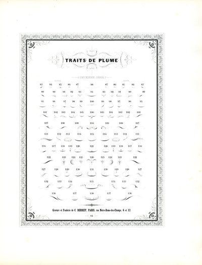 Calligraphic Pen Flourishes - Second Series (print) alkotó: Charles Derriey