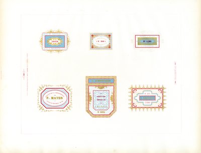 Üzleti címkék gyűjteménye (nyomtatás) alkotó: Charles Derriey