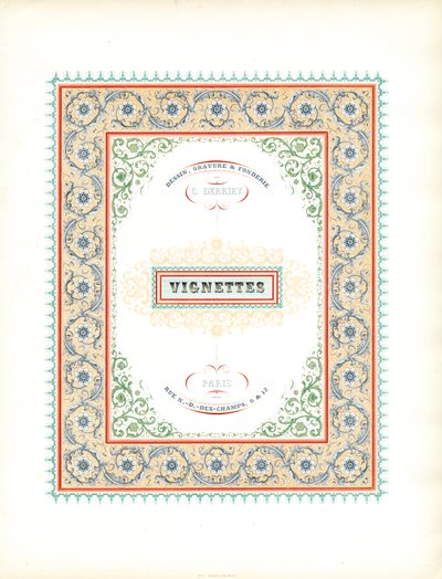 Csodálatos címlap a matricákhoz (nyomtatás) alkotó: Charles Derriey