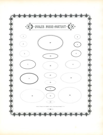 Ovális Passepartout keretek (nyomtatás) alkotó: Charles Derriey