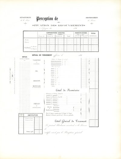 Adónyomtatvány a hatóságok számára (nyomtatás) alkotó: Charles Derriey