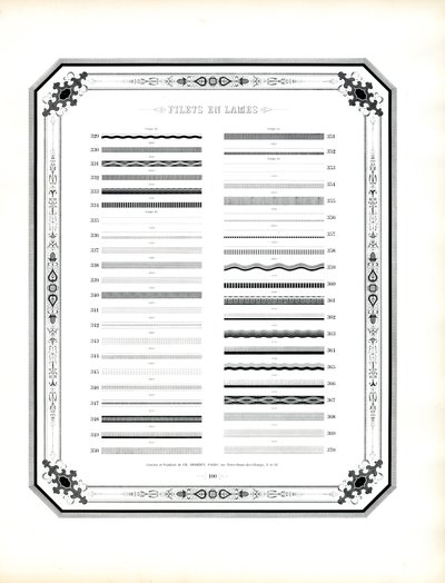 Tipográfiai vonalelemek (nyomtatás) alkotó: Charles Derriey