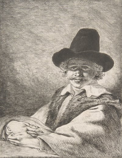 Ülő kalapos férfi portréja, 1782. alkotó: Charles Echard