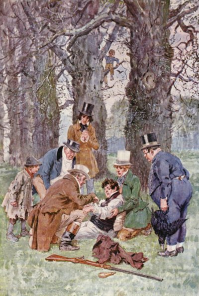 Illusztráció Charles Dickens The Pickwick Papers című könyvéhez (színes litográfia) alkotó: Charles Edmund (after) Brock
