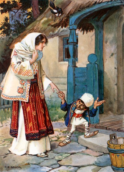 "Bit bátyó elvitte kedves menyasszonyát a házba, amelyet neki épített" (színes litográfia) alkotó: Charles Edmund (after) Brock