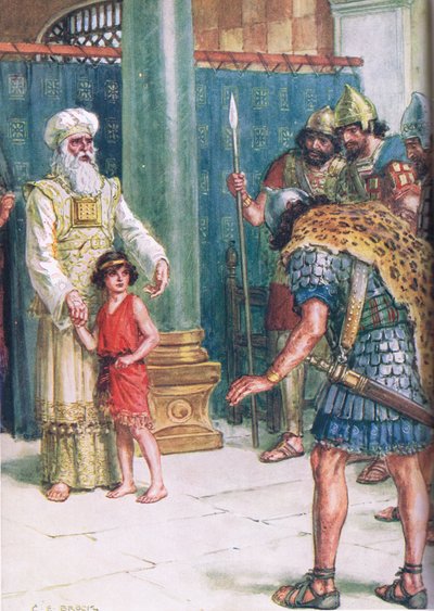 „God Save the King”, illusztráció a „Biblián keresztül” 1928-ban megjelent (színes litó) alkotó: Charles Edmund Brock