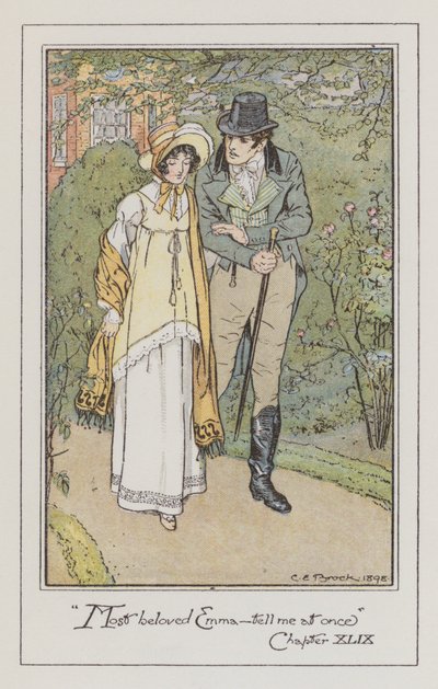 Illusztráció Emmához, Jane Austen (színes litó) alkotó: Charles Edmund Brock