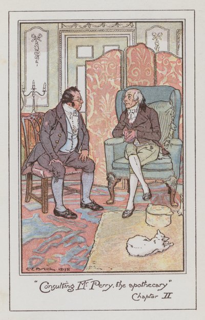 Illusztráció Emmához, Jane Austen (színes litó) alkotó: Charles Edmund Brock