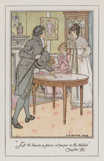 Illusztráció Emmához, Jane Austen (színes litó) alkotó: Charles Edmund Brock