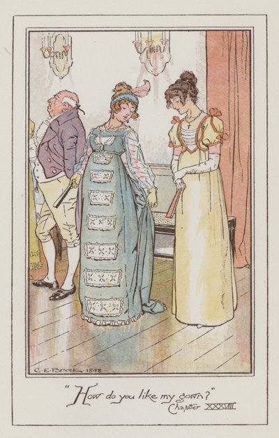 Illusztráció Emmához, Jane Austen (színes litó) alkotó: Charles Edmund Brock