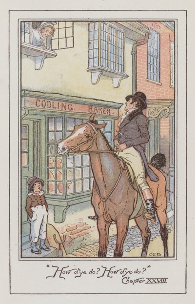 Illusztráció Emmához, Jane Austen (színes litó) alkotó: Charles Edmund Brock