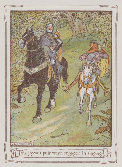 Illusztráció Ivanhoe-hoz, Sir Walter Scott (színes litó) alkotó: Charles Edmund Brock