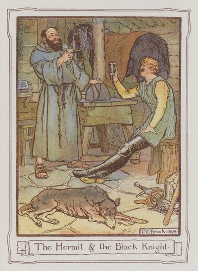Illusztráció Ivanhoe-hoz, Sir Walter Scott (színes litó) alkotó: Charles Edmund Brock