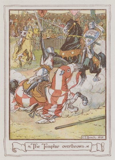 Illusztráció Ivanhoe-hoz, Sir Walter Scott (színes litó) alkotó: Charles Edmund Brock