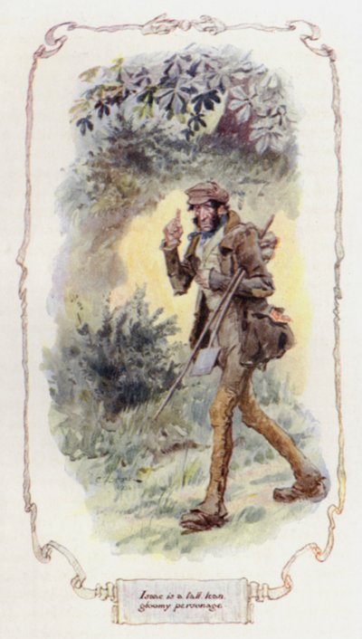 Isaac magas, szikár, komor személyiség (színes litho) alkotó: Charles Edmund Brock