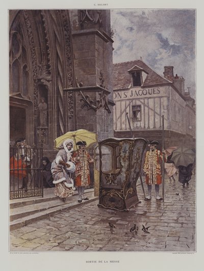 Sortie de la Messe (a templom elhagyása mise után) alkotó: Charles Edouard Delort
