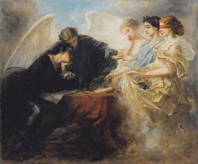 Fiatal ember a válaszúton, 1856 alkotó: Charles Edouard de Beaumont