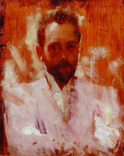 Sir Ernest Arthur Streeton festő (1867-1943) portréja (olaj, tábla) alkotó: Charles Edward Conder