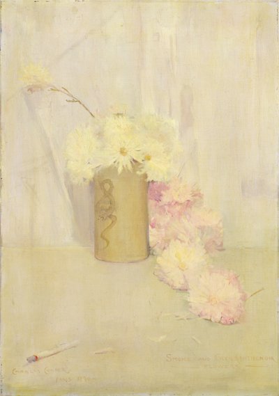 Füst és krizantém virágok alkotó: Charles Edward Conder