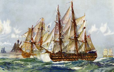 A Duguay Trouin elfoglalása (engesztelhetetlen) Trafalgar után, 1805 alkotó: Charles Edward Dixon