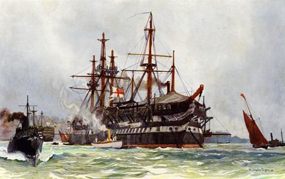 The Old Implacable (Duguay Trouin) Devonportban, 1901 alkotó: Charles Edward Dixon