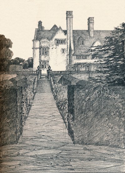 "Tirley Court, Cheshire: East Side", 1908 alkotó: Charles Edward Mallows