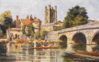 Temze folyó: Henley on Thames (színes litográfia) alkotó: Charles Edwin Flower