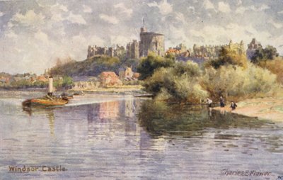 Temze folyó: Windsor Castle (színes litográfia) alkotó: Charles Edwin Flower