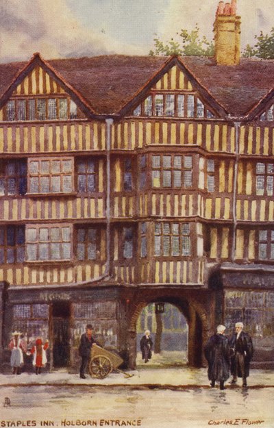 Staples Inn, Holborn bejárat, London alkotó: Charles Edwin Flower