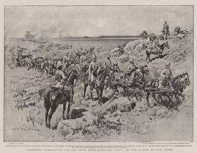 Haubicos lőszeroszlopok Lord Robert hadával a front menetén alkotó: Charles Edwin Fripp