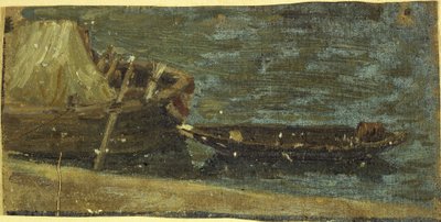 Csónakok kikötve, 1870 körül (olaj, vászon) alkotó: Charles Emile Cuisin