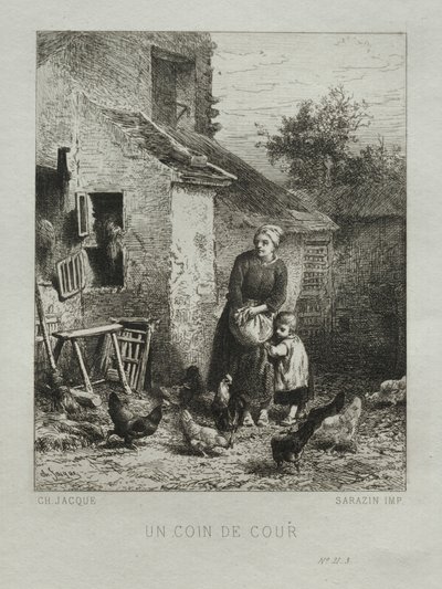 Az udvar sarka alkotó: Charles Emile Jacque