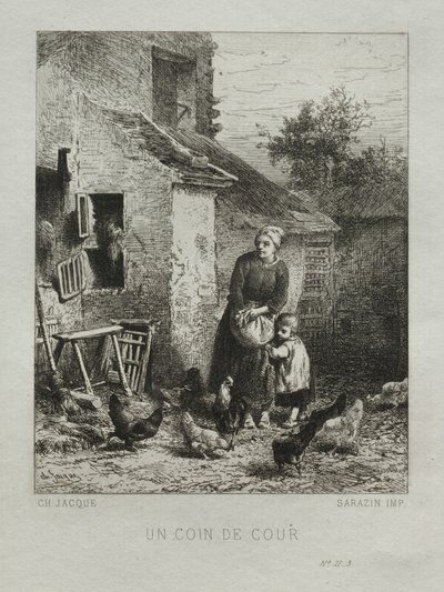 Az udvar sarka. alkotó: Charles Emile Jacque