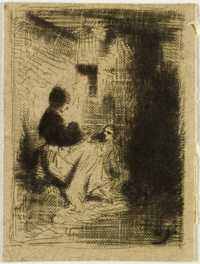 Egy nő és gyermeke alkotó: Charles Emile Jacque