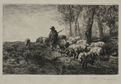 Egy sertéscsorda, 1880. alkotó: Charles Emile Jacque