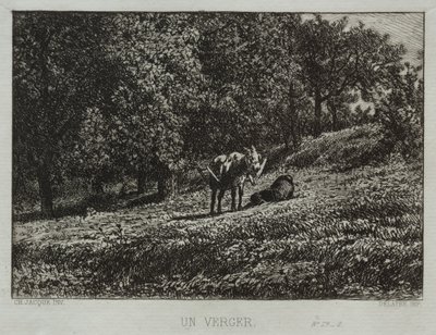 Egy gyümölcsöskert alkotó: Charles Emile Jacque