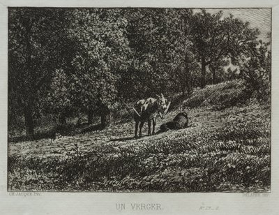 Egy gyümölcsöskert. alkotó: Charles Emile Jacque