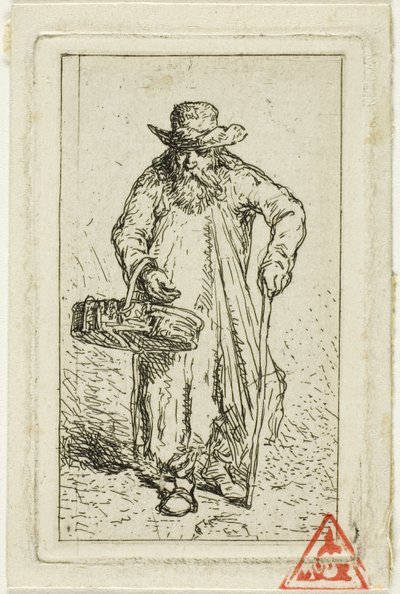 Koldus kosárral alkotó: Charles Emile Jacque