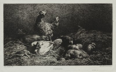 Csirkék alkotó: Charles Emile Jacque