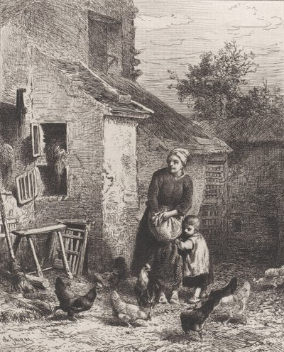 Az udvar sarka, 1864. alkotó: Charles Emile Jacque