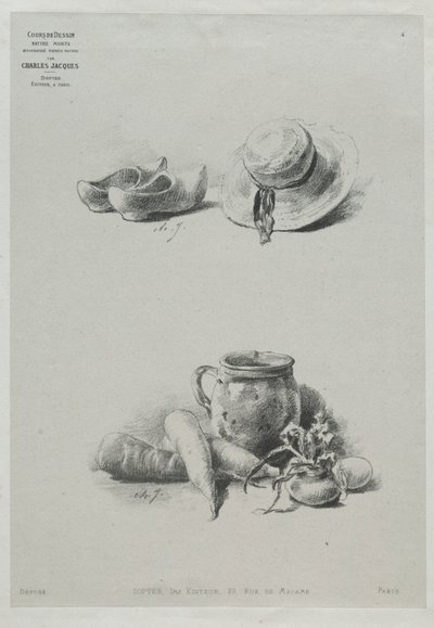 Rajztanfolyam: 4. szám - Csendélet. alkotó: Charles Emile Jacque