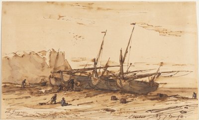 Etretat alkotó: Charles Emile Jacque