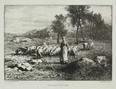Sertéscsorda alkotó: Charles Emile Jacque