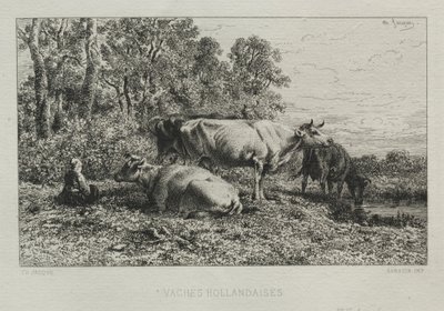 Holland tehenek. alkotó: Charles Emile Jacque