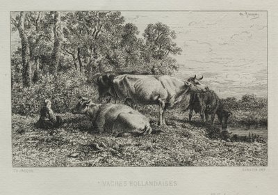 Holland tehenek alkotó: Charles Emile Jacque