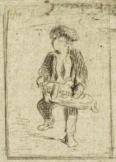 Hurdy-Gurdy Player alkotó: Charles Emile Jacque